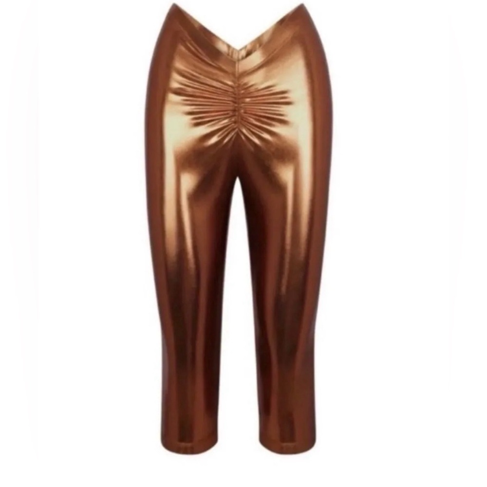 Skims Capri Plus Signature Swim Coverup Pants Capri V Waist RARE Copper NWT $78